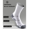 SITOISBE Cushioned Compression Unisex Mid-crew Socks 4-Pack, Large, White