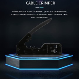 YUPVM Cat5 Cat6 Cat7 Pass Through Crimper for RJ45 RJ12 RJ11 Network Connectors Modular Plugs Ethernet Cables EZ Crimp Tool