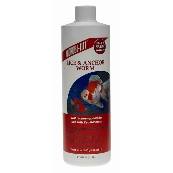 MICROBE-LIFT Remover and Treatment for Lice and Anchor Worms in Fish Tanks, 16oz