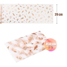 COLOFALLA 450cm x 29cm Einschulung Tischläufer Einschulung Deko Schulkind Tischläufer Schulanfang Tischläufer Junge Mädchen Tischdeko Schulanfang Schuleinführung Deko (Rosegold)
