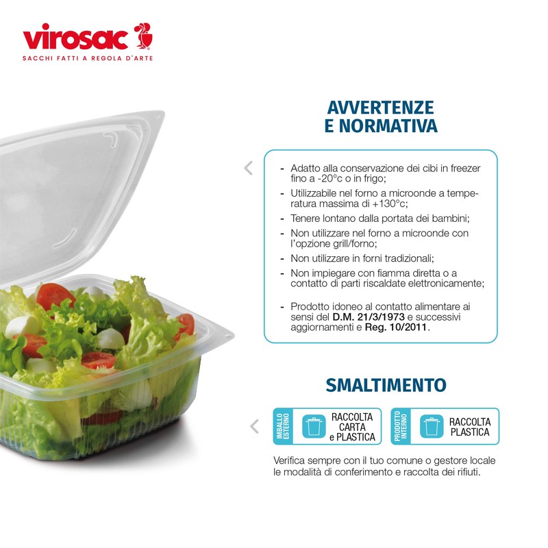 Virosac 12 x 0.5 Litre PP Food Storage Trays Fridge