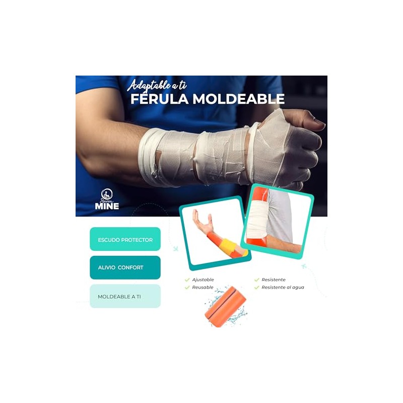 SEVEN MINE Splint Roll: Férula Moldeable (Naranja -91x15cm/91x11cm) (11CM)