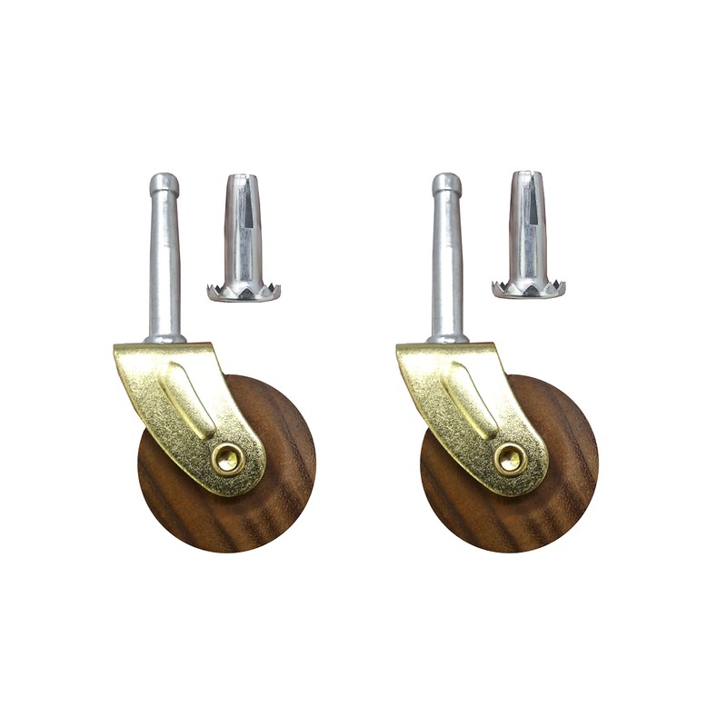 Shepherd Hardware 9051 1-5/8-Inch Designer Stem Casters, Wood Wheel, 5/16-Inch