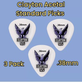 Clayton Acetal Standard Guitar Picks 0.38mm 3 Picks