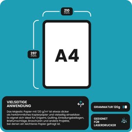 Netuno 10 x Pearlescent White Craft Paper DIN A4 21 x 29.7 cm 120 g Majestic Marble White Fine Paper Pearlescent Paper Metallic Glossy for Inkjet and Laser Printers