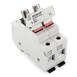 Baomain Cylindrical Fuse Holder RT18-32(X) 10mm X 38mm Fuse Base 2 Poles DIN Rail Mount with 10 PCS of RO15 Fuse (25 Amp) CE Listed