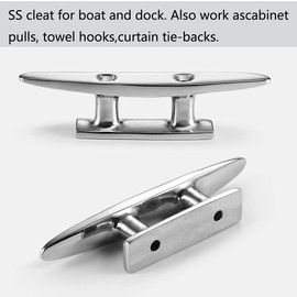 KAHACIYO Boat Cleat Open Base Boat Cleat 5 inch, Dock Cleat 316 Stainless Marine Grade Steel, Highly Polished Include Installation Accessories Screws