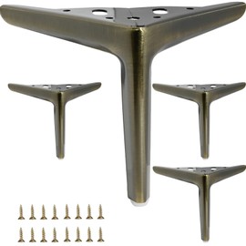 6 inch /15cm Brushed Bronze Color Metal Furniture Legs Set of 4, Modern Style Furniture Legs, DIY Replacement for TV Stand, Sofa, Chair, Cabinet Cupboard
