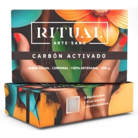 Jabón Carbón Activado, Artesanal Ritual Arte.sano