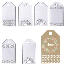ABTOLS Metal 6pcs Label Bookmark Cutting Dies for Card Making, Tags Die Cuts Note Embossing Stencils Template Mould for Card Scrapbooking and DIY Craft Album Paper Card Decor
