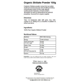 Cutetonic® Shiitake (Mushroom) 100% Pure Powder Organically-sourced (100g)