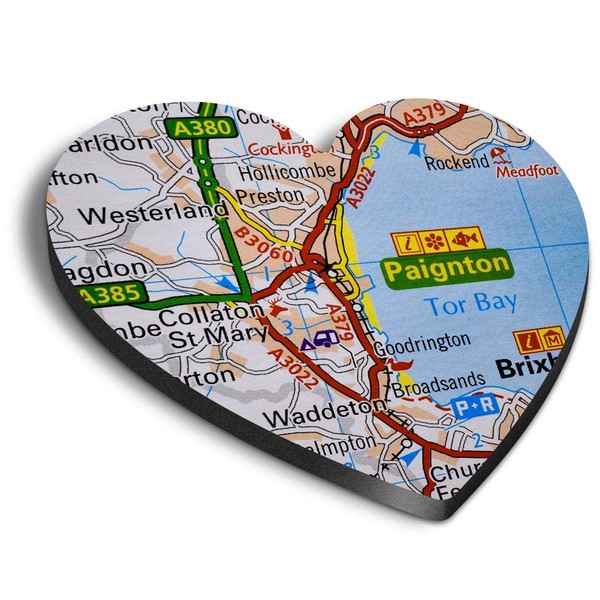 1 x Heart MDF Magnets - Paignton Torquay England Travel