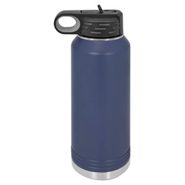 Polar Camel 32 oz Stainless Steel Water Bottle with Flip Top Lid and Straw (Navy Blue)