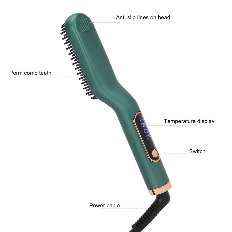 Beard Straightener Electric Digital Beard Straightening Comb for Men 110‑240V