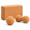 Natural Cork Yoga Block and Massage Ball for Yoga &