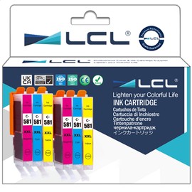 LCL 581 XXL CLI-581XXL Multipack Cartridges for Canon 581XXL Printer Cartridges Compatible with Canon Pixma TS6350 TR8550 TS6150 TS705 TS9550 TS8150 TS6351 TS8150 TS8151 TS8250 (2C/2M/2Y)