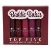 Set 5 Labiales Mate Mousse Top Five Italia Deluxe Original