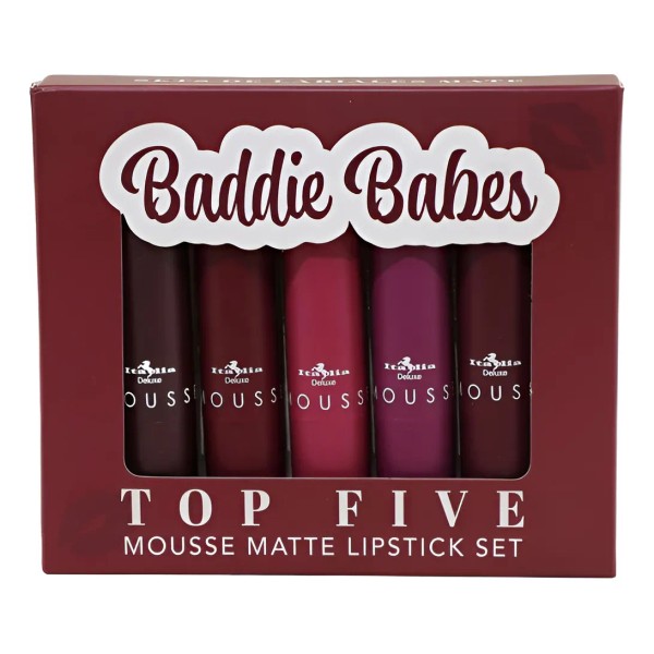 Set 5 Labiales Mate Mousse Top Five Italia Deluxe Original