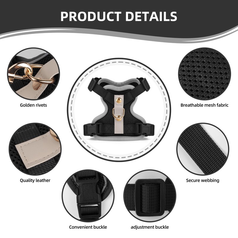 Muecleao Escape Proof Cat Harness and Leash Set, Premium Microfiber
