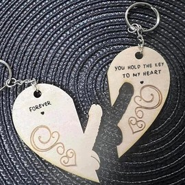 Valentine Couple Keychain - You Hold The Key to My Heart Couple Keychain for Him and Her, Valentine's Day Birthday Gifts for Boyfriend Girlfriend, His and Her Gifts