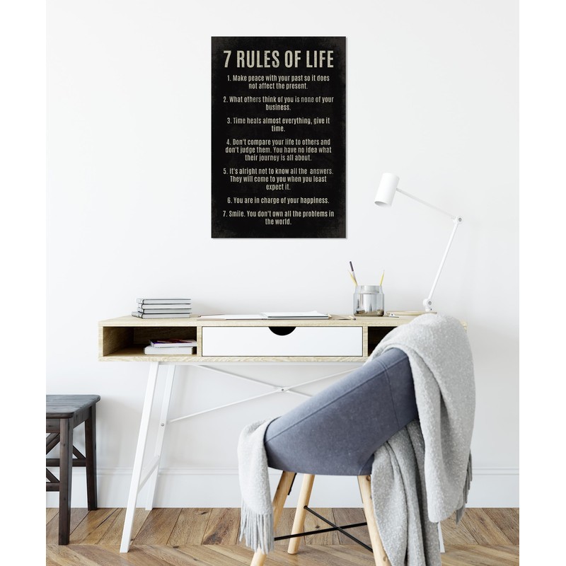 7 Rules Of Life, motivational poster print