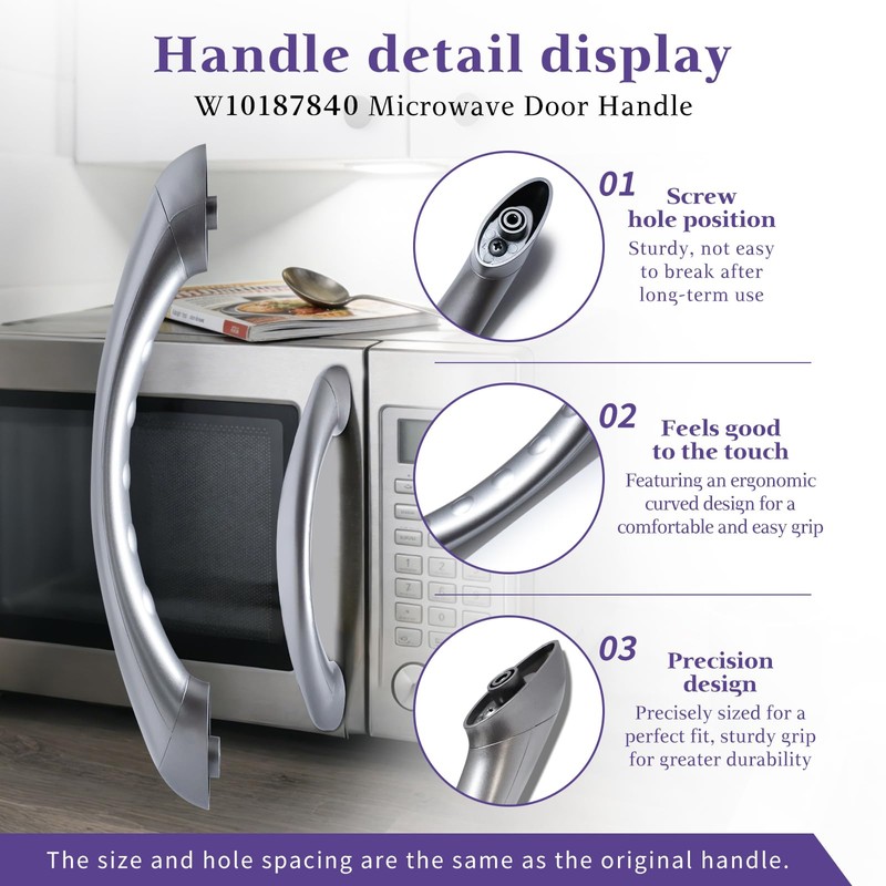 FGBAY WPW10187840 W10187840 Microwave Door Handle Compatible with Maytag Replacement