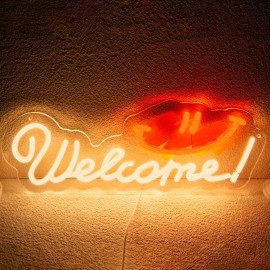 UponRay Welcome LED Neon Sign For Home Bar Pub Restaurant Home Wall Decor USB 43cmx20cm