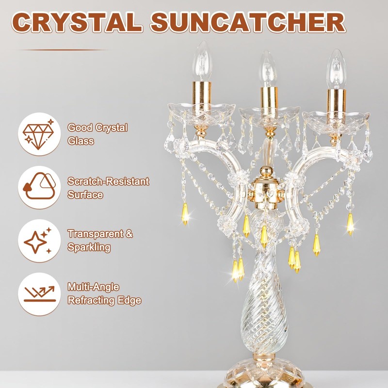 50-Pack Crystal Icicle Prisms, 34mm/1.34 Inch Chandelier Pendant Maker Hanging