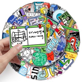 50Pcs Math Stickers Bulk for Teens Adults, Mathematical Formula Stickers Pack for Students Teachers, Math Teacher Gift Waterproof Vinyl Decals for Laptop Water Bottle Journaling Phone