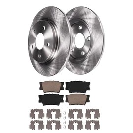 SUPLABEL Rear Brake Kit for 2006-2018 Toyota RAV4, Lexus 2010-2012 HS250h KIT-G008 Disc Brake Rotors Ceramic Brakes Pads with Hardware 2011 Replacement