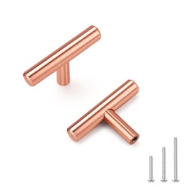 EZRENOVA 20 Pack Rose Gold Cabinet Handles and Knobs - Single Hole Solid Stainless Steel Kitchen Cabinet Hardware Pulls for Drawers, Dressers & Cabinets - Modern Cabinet Door Handles