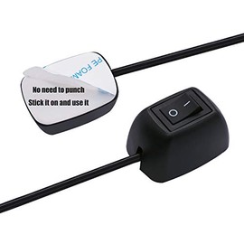 TWTADE TWTADE Paste Type Car Push Button Switch ON/Off DC12V Surface Mount Water Drop Shape DIY SPST Rocker With 39.3" Cable for Various Lamps and Lanterns H-015-100CM