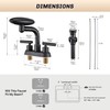 Matte Black Bathroom Sink Faucet，Modern 3 Hole Bathroom Faucet 2