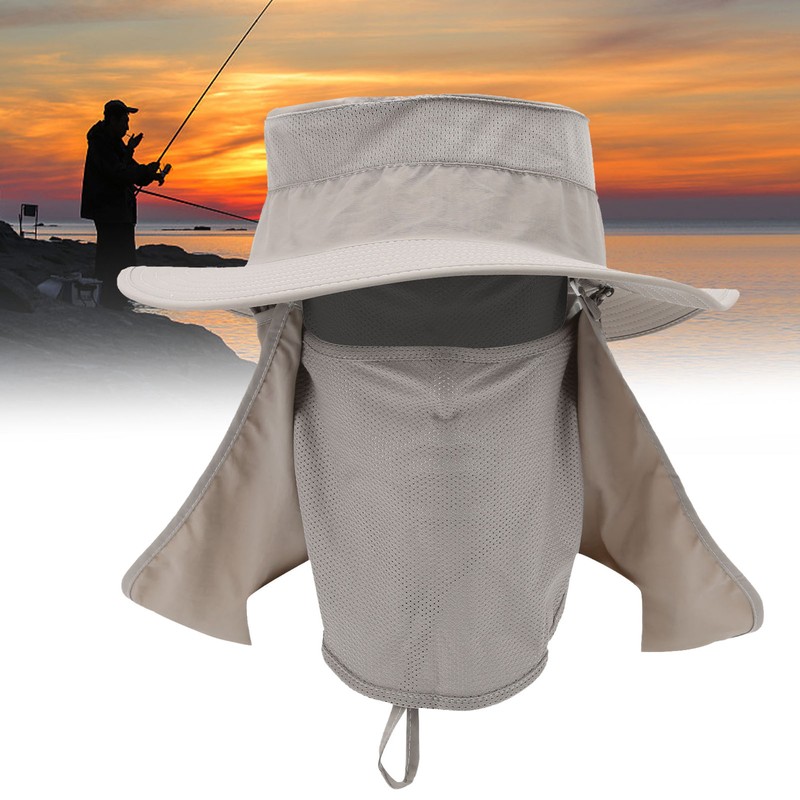 Fishing Hat Nylon Breathable Sun Protection Caps with Neck Flap