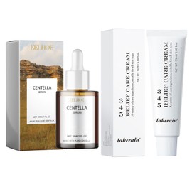 345 Relief Cream mit Centella Serum,Feuchtigkeitscreme für das Gesicht,Pore Minimizing,für das Gesicht bei Akne und Fettiger Haut, Anti Aging Wrinkles Face Moisturizer Cream for Skin