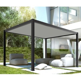 Coarbor 12'x12' Straight Edge Sun Shade Sail Rectangle Canopy Cover 240GSM Grommets Placed All Edges for Outdoor Pergola Patio Gazebo Deck Yard-Light Grey