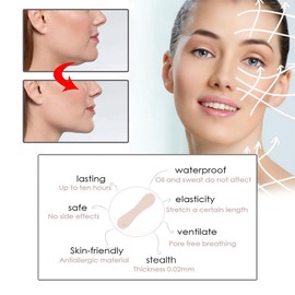 GGUFAY 100 Pieces Invisible Facelift Tape V-Shaped Facelift Tape Facelift for Hiding Wrinkles Facelift Makeup Tools