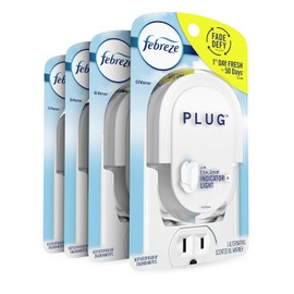 Febreze Ambientador Plug In Fade Defy Tapones, calentador de aceite perfumado, paquete de 4
