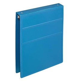 Carstens 1-Inch Heavy Duty 3-Ring Binder - Top Opening, Pool Blue, Durable Plastic, Precision No-Gap Rings, Waterproof Cover, No Pockets, Holds 125 US Letter Sheets, BPA-Free, Made in USA (8764-3R)