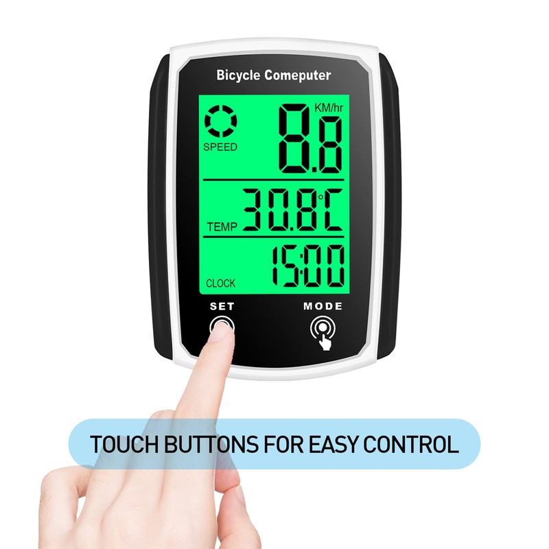 BUZHI Wired Bike Computer, Wired Bike Computer 19 Functions Touch