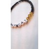 Handmade Cat Lover's Bracelet in Black and Gold Beads