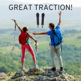 Trekking Pole & Walking Stick Carbide Tip Replacements - Universal Set: Carbide Tips for Lost or Worn Trekking Poles (Multiple Varieties) (6 Rubber Feet)