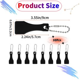 30 Pcs Lottery Ticket Scratcher Tool, Plastic Scraper Tool Keychain Lotto Scratcher Keyring, Scoop Shape Lottery Scratcher Lotto Scraper for Label Sticker Remover Tool (Black)