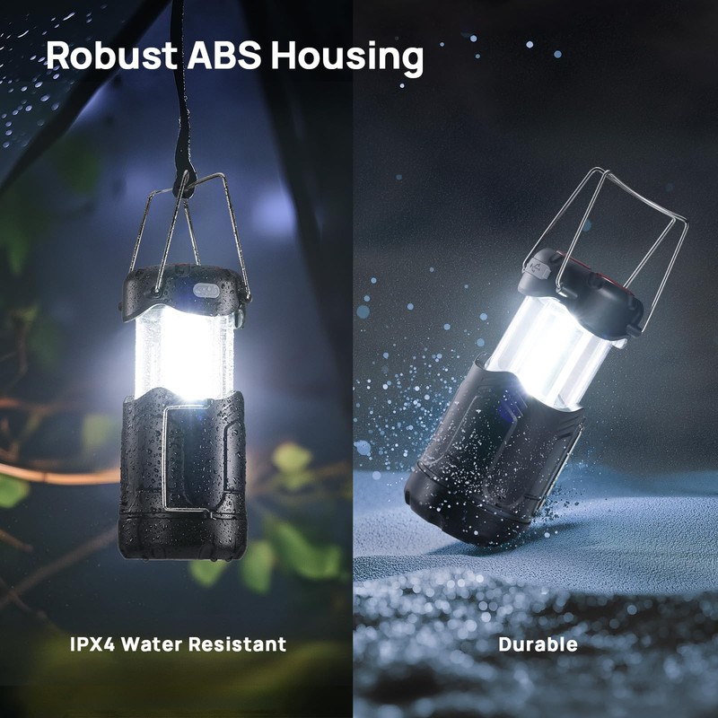 4 Pack Collapsible LED Camping Lantern, Consciot USB C Rechargeable