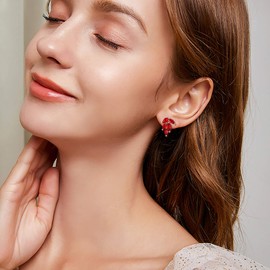 EVER FAITH Leaf Stud Earrings Clear Cubic Zirconia Cute Tiny Climber Earrings Ear Climber Ear Cuff for Women Girls Teen, Cubic Ziconia, Cubic Zirconia