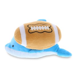 DolliBu Dolphin Stuffed Animal with Football Plush - Soft Huggable Dolphin, Adorable Playtime Plush Toy, Cute Ocean Life Gift, Football Plush Animal Toy for Kids and Adults - 6 Inches
