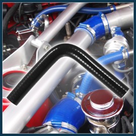 TUCKBOLD 16mm 0.63" ID 90 Degree Elbow Silicone Reducer Hose Pipe Bend Turbo Water Intercooler Black Automotive Parts