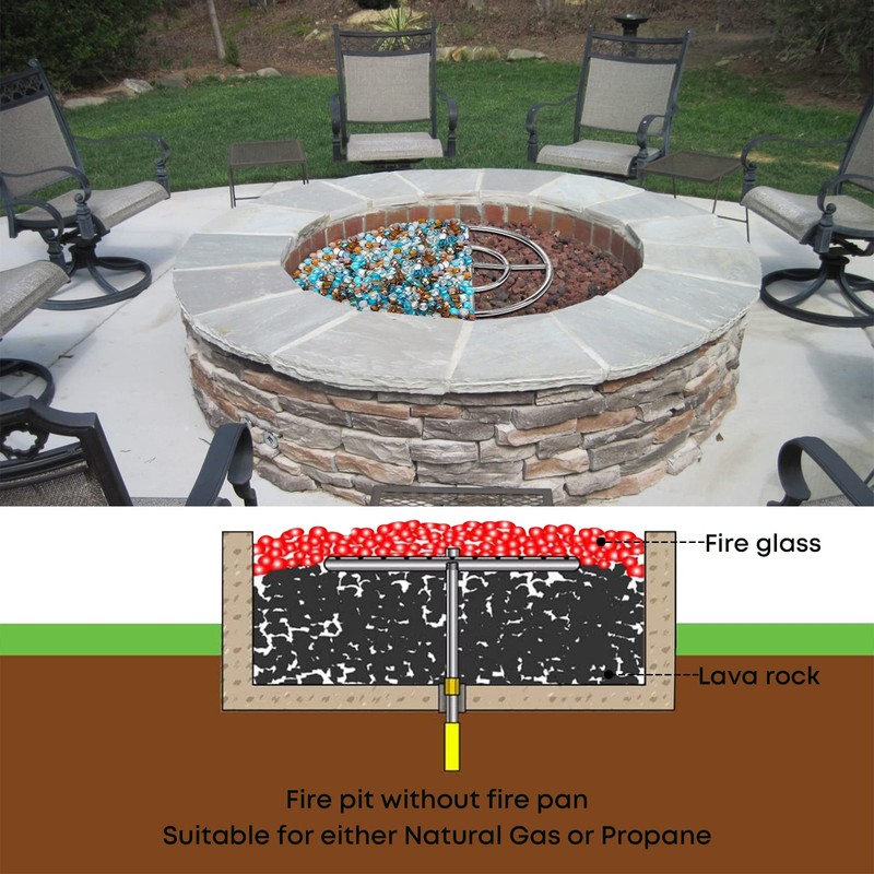Stanbroil 12 Inch Round Fire Pit Burner Ring for Natural