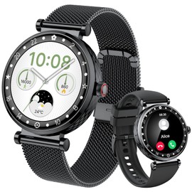 Smart Watch for Women, AMOLED HD Display Fitness Tracker Bluetooth Make/Answer Call, 1.19" Watches with 110+ Sports Modes/Heart Rate/SpO2/Sleep Monitor, Smartwatch IP68 Waterproof for Android iOS