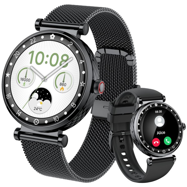 Smart Watch for Women, AMOLED HD Display Fitness Tracker Bluetooth
